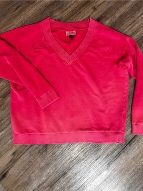 Universal Thread Neon Red/Pink Pullover Vneck Sweatshirt Size XL
